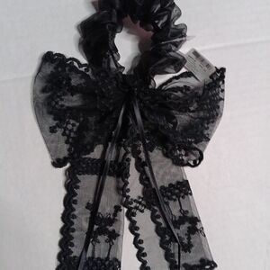 Claire's Black Lace Hair Scrunchie with Bow